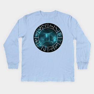 Gemini Zodiac Symbol Kids Long Sleeve T-Shirt